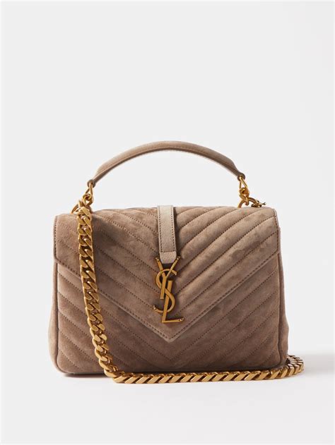 ysl medium college bag gold hardware|ysl shoulder bag beige.